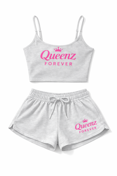 QUEENZ FOREVER Cami Shorts Set- Barbie Pink