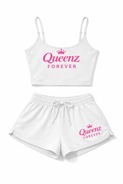 QUEENZ FOREVER Cami Shorts Set- Barbie Pink